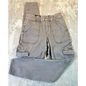 Spanx Jeans Womens sz M (waist 31-33) Gray Cargo Pockets Stretch Denim MSRP $169